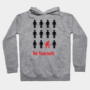 Be Yourself Guitarist Stickman Silhouette Light Theme Hoodie